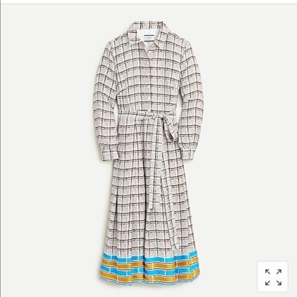 🔥Jcrew Pleated shirtdress in silk-twill New - Picture 1 of 11